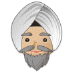 👳🏼‍♂️ man wearing turban: medium-light skin tone display on Samsung